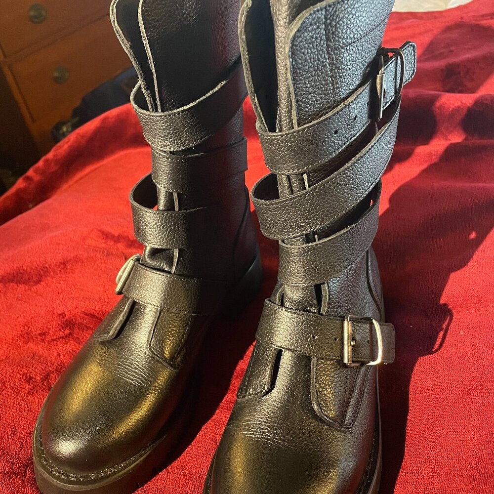 Steve Madden 'Trenton' black leather boots women's size 7.5